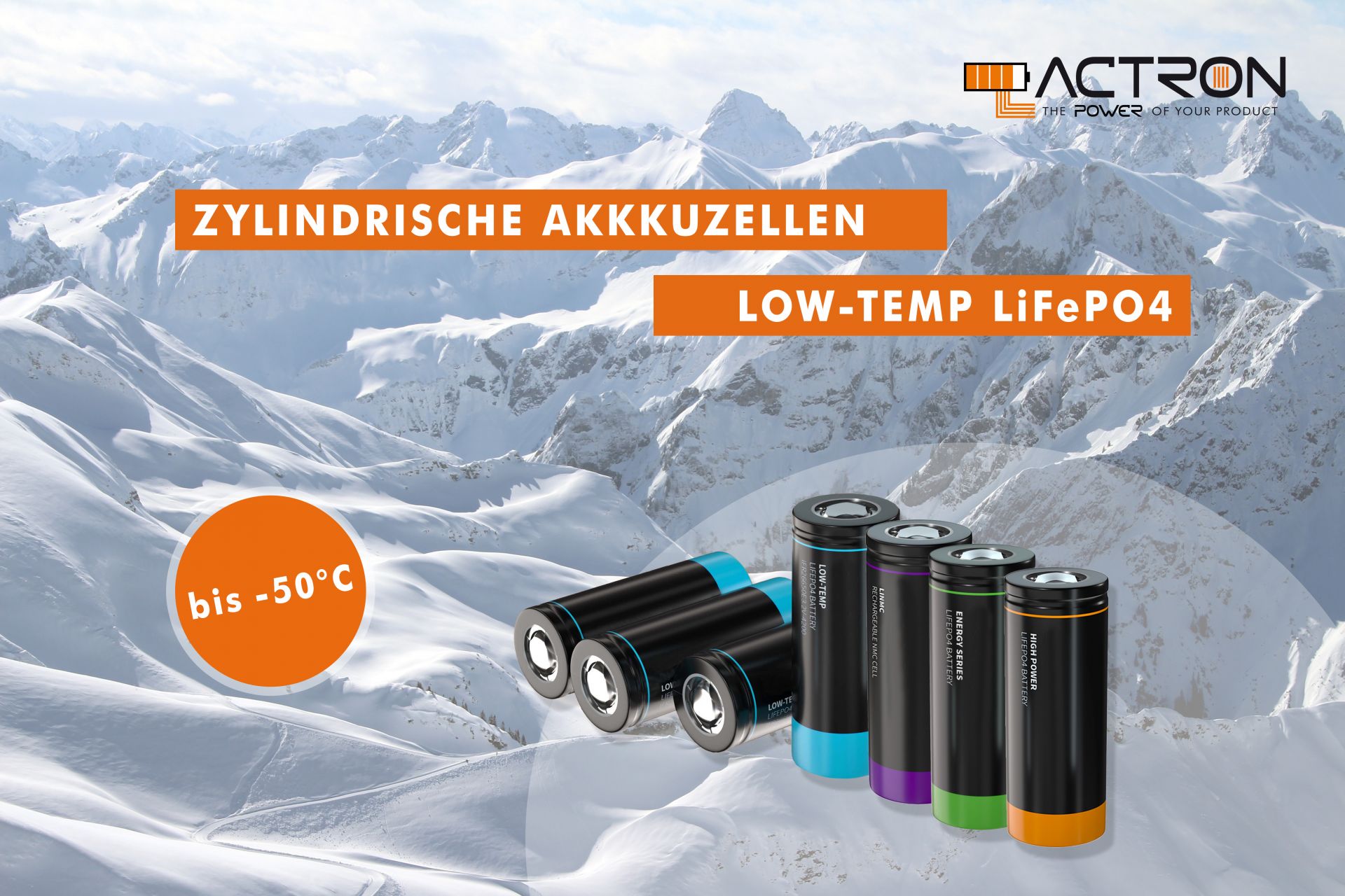 Zylindrische Akkuzellen Low-Temp LiFePo4