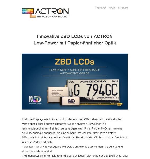 Innovatione ZBD LCDs